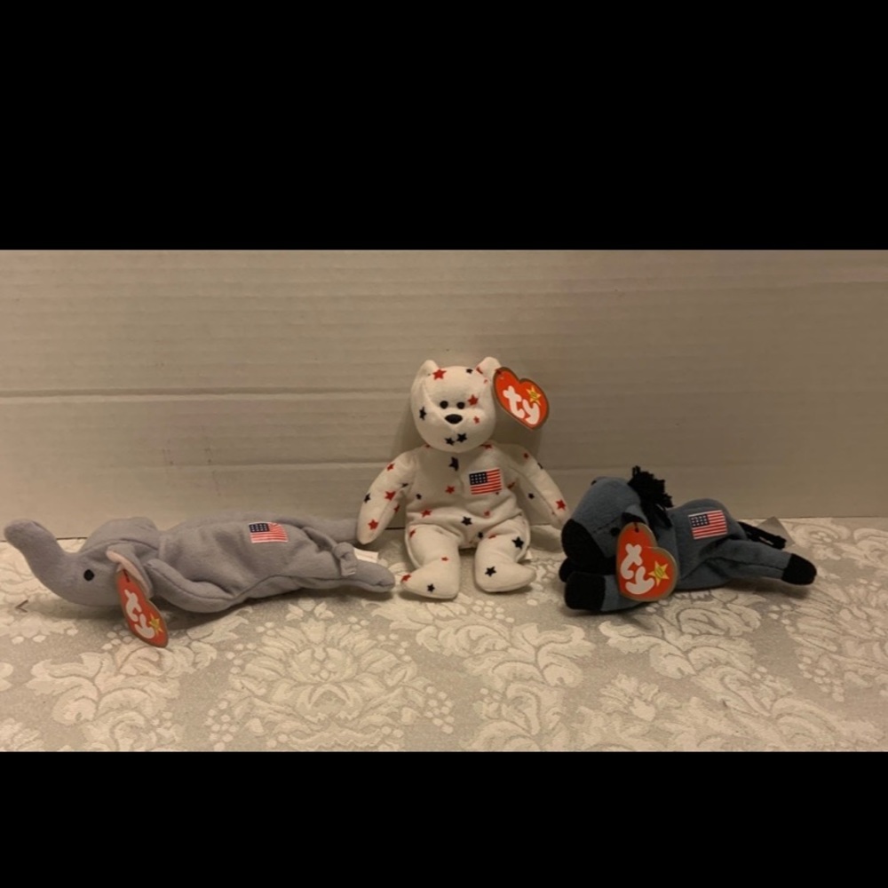 Vintage Ty Teenie Beanie Babies patriotic lot of 3